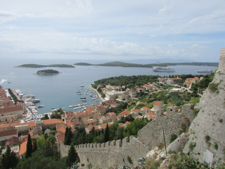 Hvar's fortress walls and views looking down on the harbour